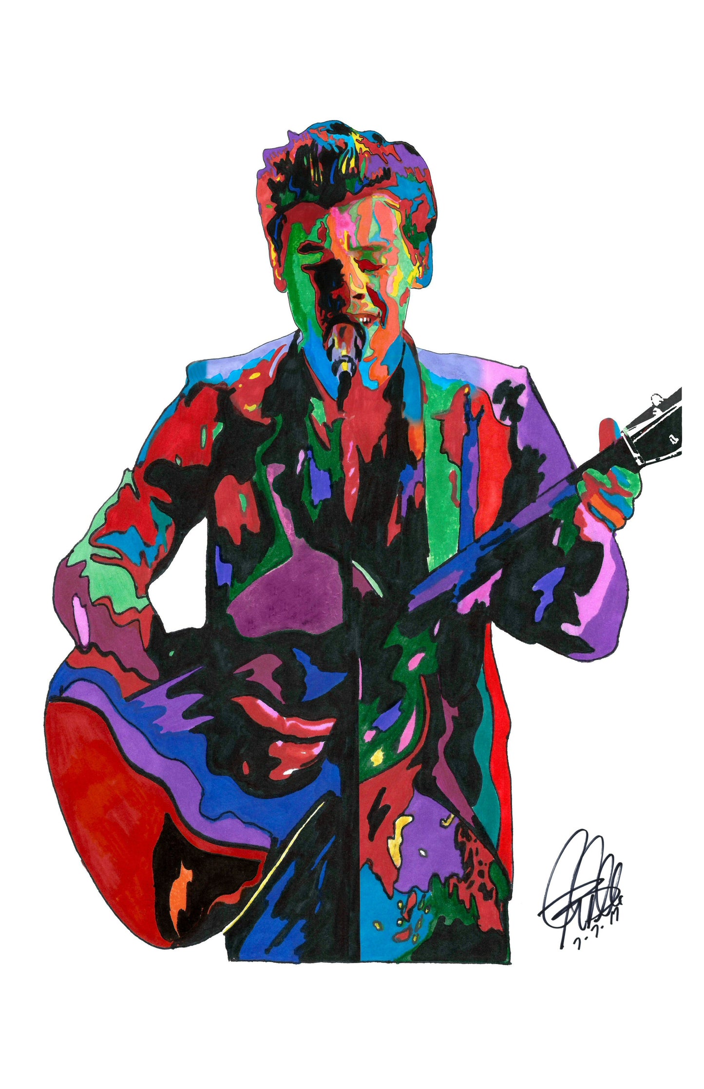 Harry Styles Singer Guitar Rock Music Poster Print Wall Art 11x17