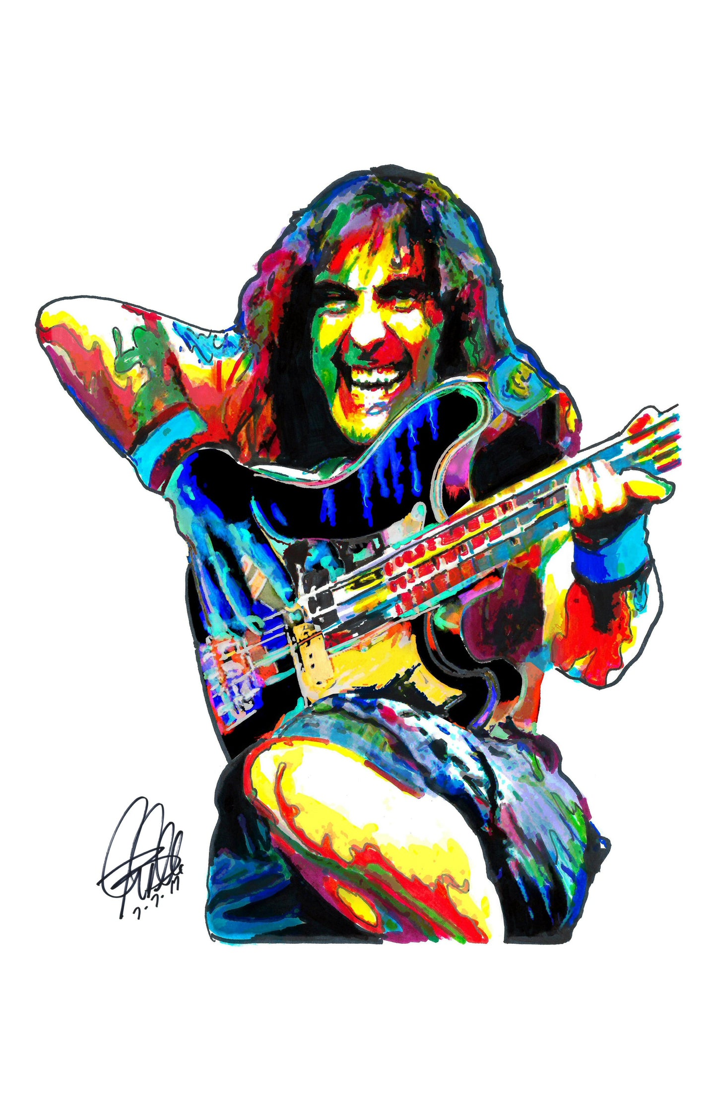 Steve Harris Iron Maiden Bass Guitar Rock Music Poster Print Wall Art 11x17