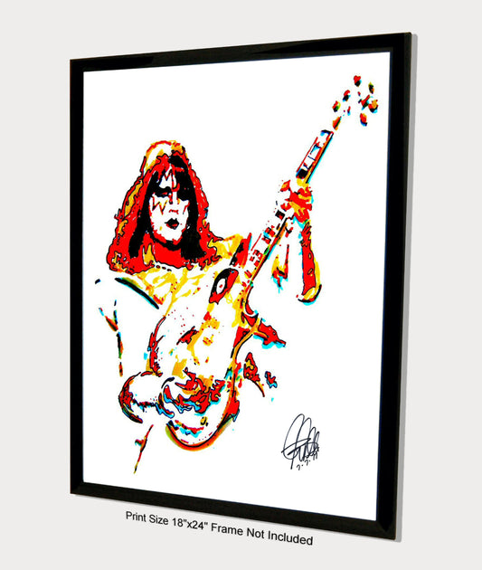 Ace Frehley Kiss Guitar Rock Music Poster Print Wall Art 18x24