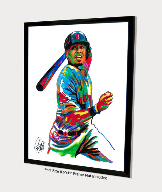 Mookie Betts Boston Red Sox Baseball Sports Poster Print Wall Art 8.5x11