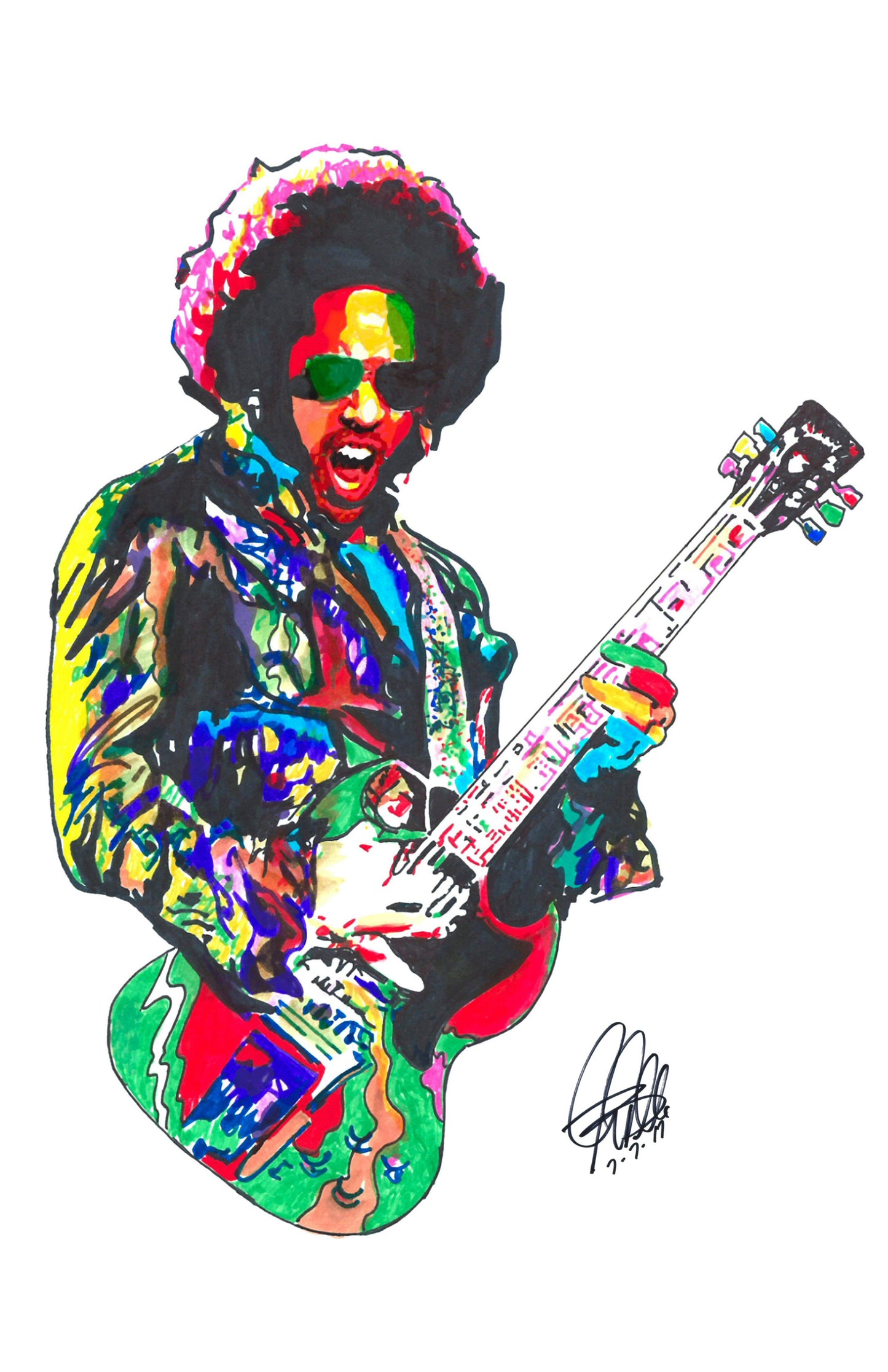 Lenny Kravitz Singer Guitar Rock Music Poster Print Wall Art 11x17