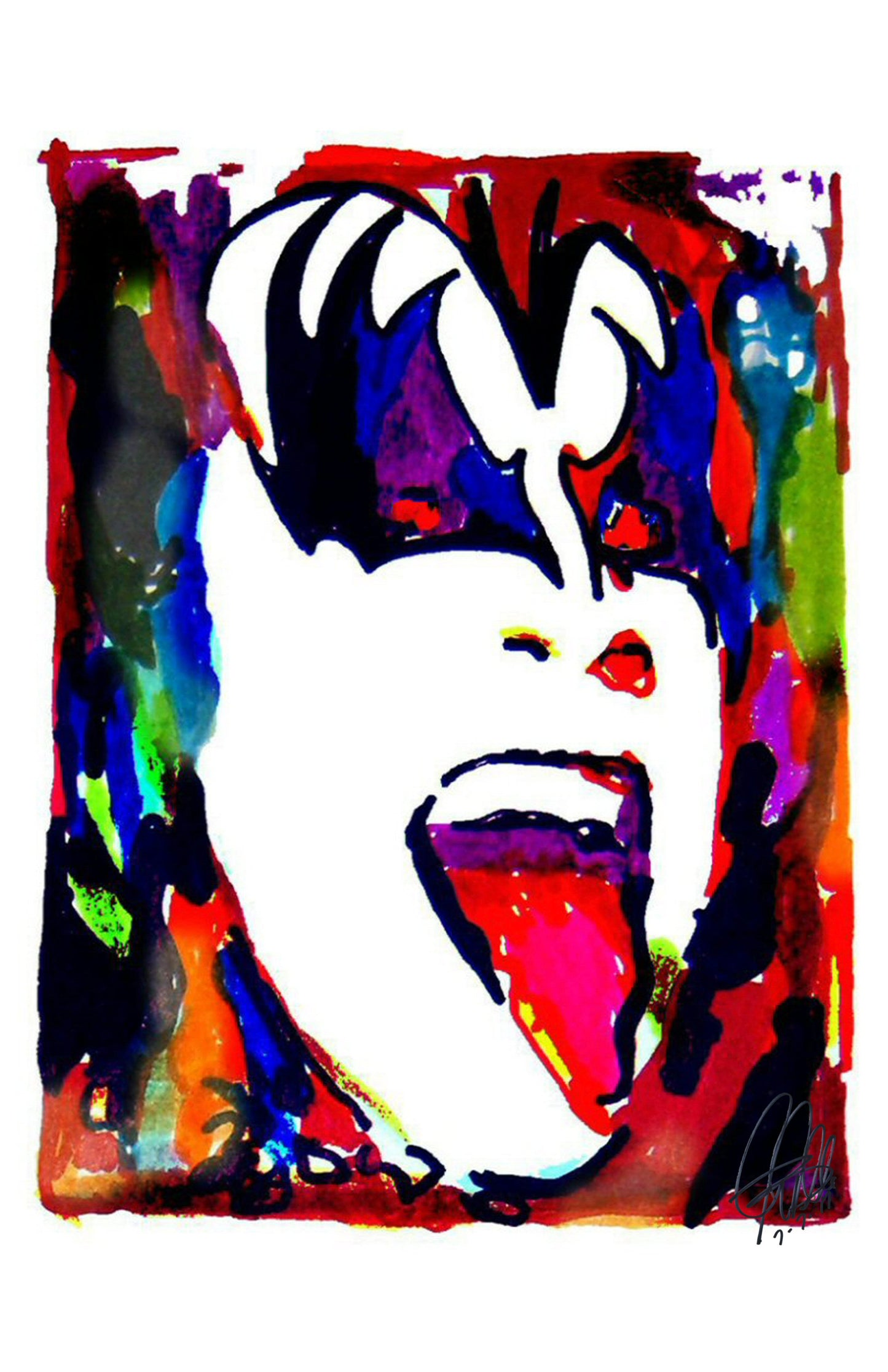 Gene Simmons Kiss Bass Guitar Hard Rock Music Poster Print Wall 11x17