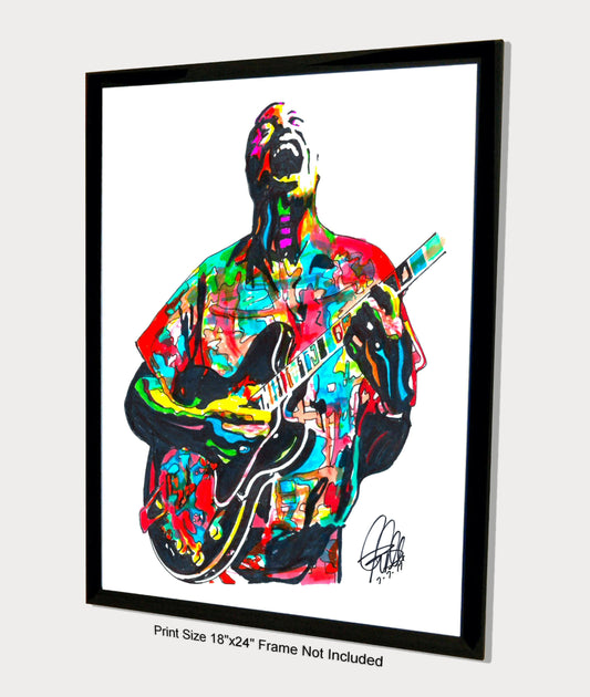 Howlin Wolf Singer Guitar Chicago Blues Music Print Poster Wall Art 18x24