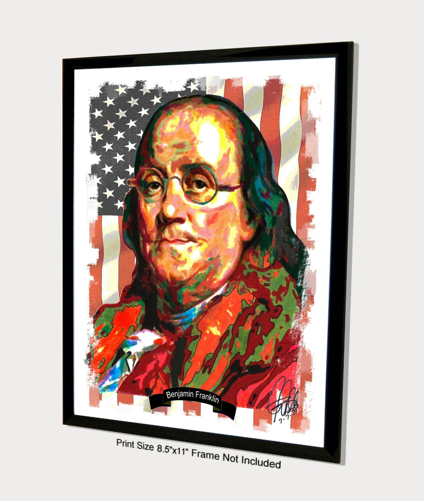 Benjamin Franklin Founding Fathers United States Poster Print Wall Art 8.5x11