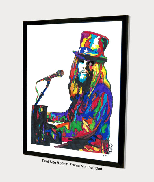 Leon Russell Guitar Piano Singer Rock Music Poster Print Wall Art 8.5x11