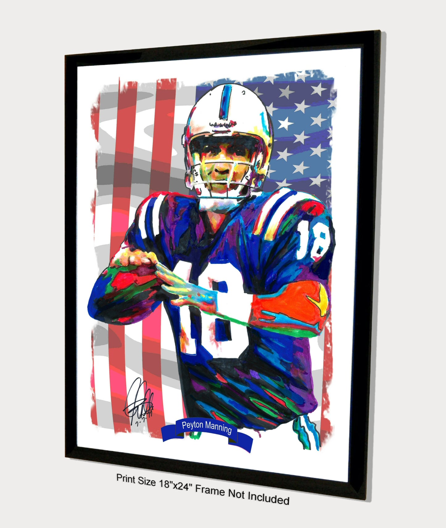 Peyton Manning Indianapolis Colts Football Poster Print Wall Art 18x24