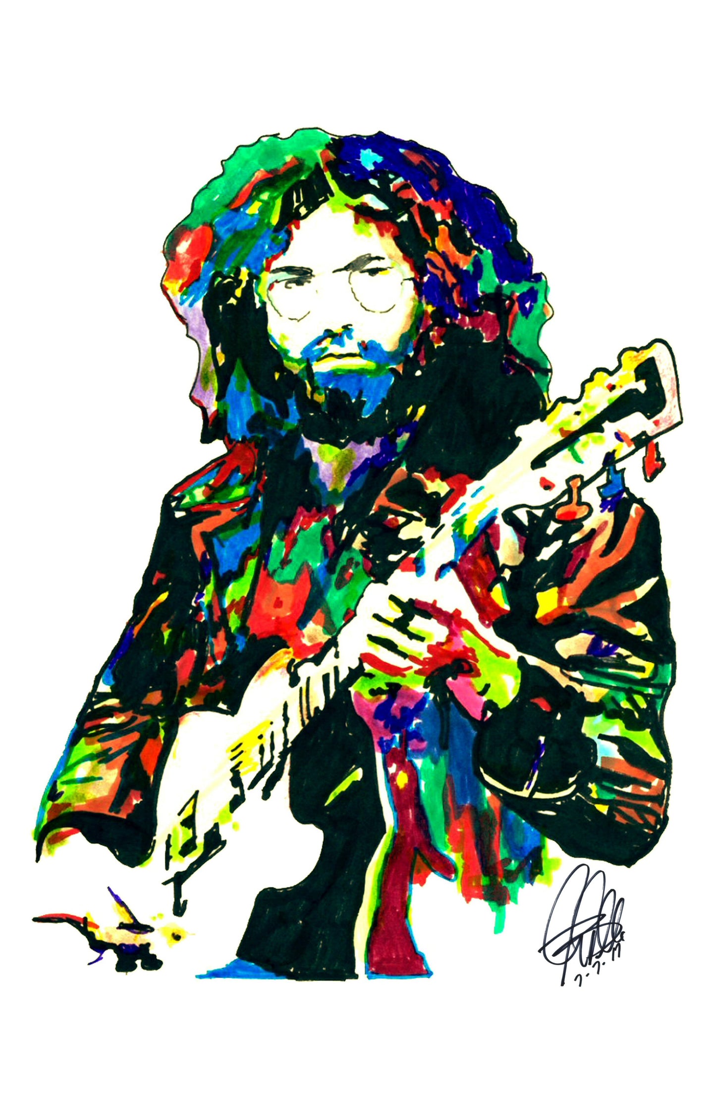 Jerry Garcia Grateful Dead Singer Guitar Rock Music Poster Print Wall Art 11x17