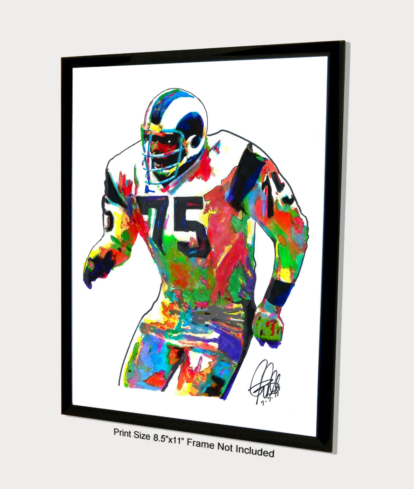 Deacon Jones Los Angeles Rams Football Sports Poster Print Wall Art 8.5x11