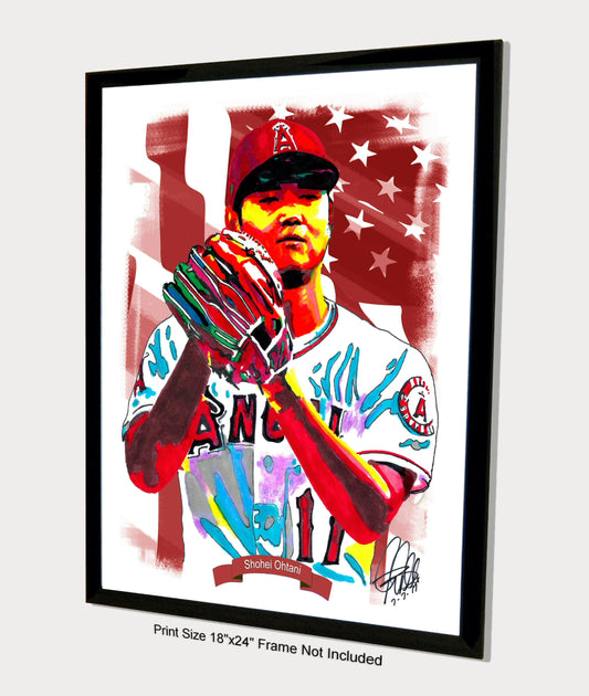 Shohei Ohtani Los Angeles Angels Baseball Sports Poster Print Wall Art 18x24