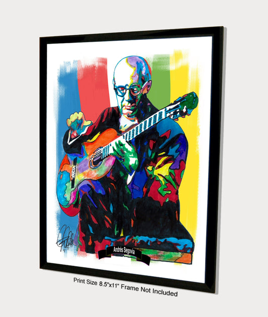 Andres Segovia Classical Guitar Music Poster Print Wall Art 8.5x11