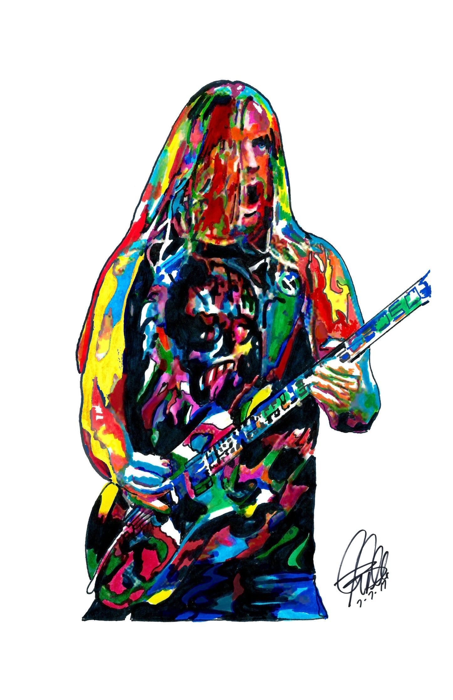 Jeff Hanneman Slayer Guitar Thrash Metal Poster Print Wall Art 11x17