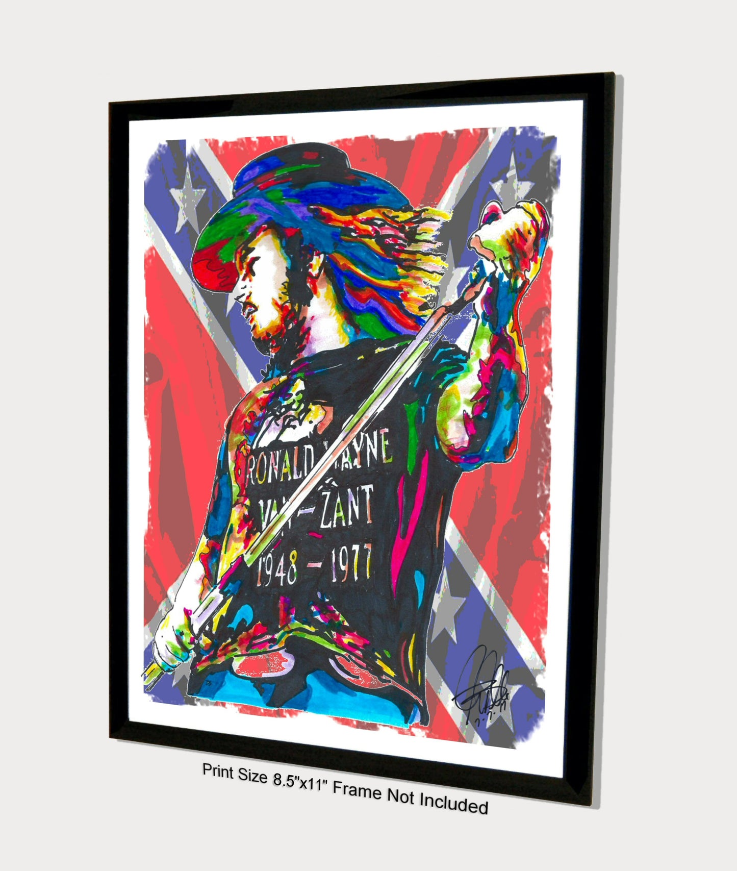 Ronnie Van Zant Lynyrd Skynyrd Singer Rock Music Poster Print Art 8.5x11