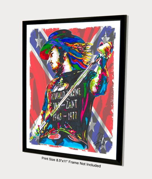 Ronnie Van Zant Lynyrd Skynyrd Singer Rock Music Poster Print Art 8.5x11