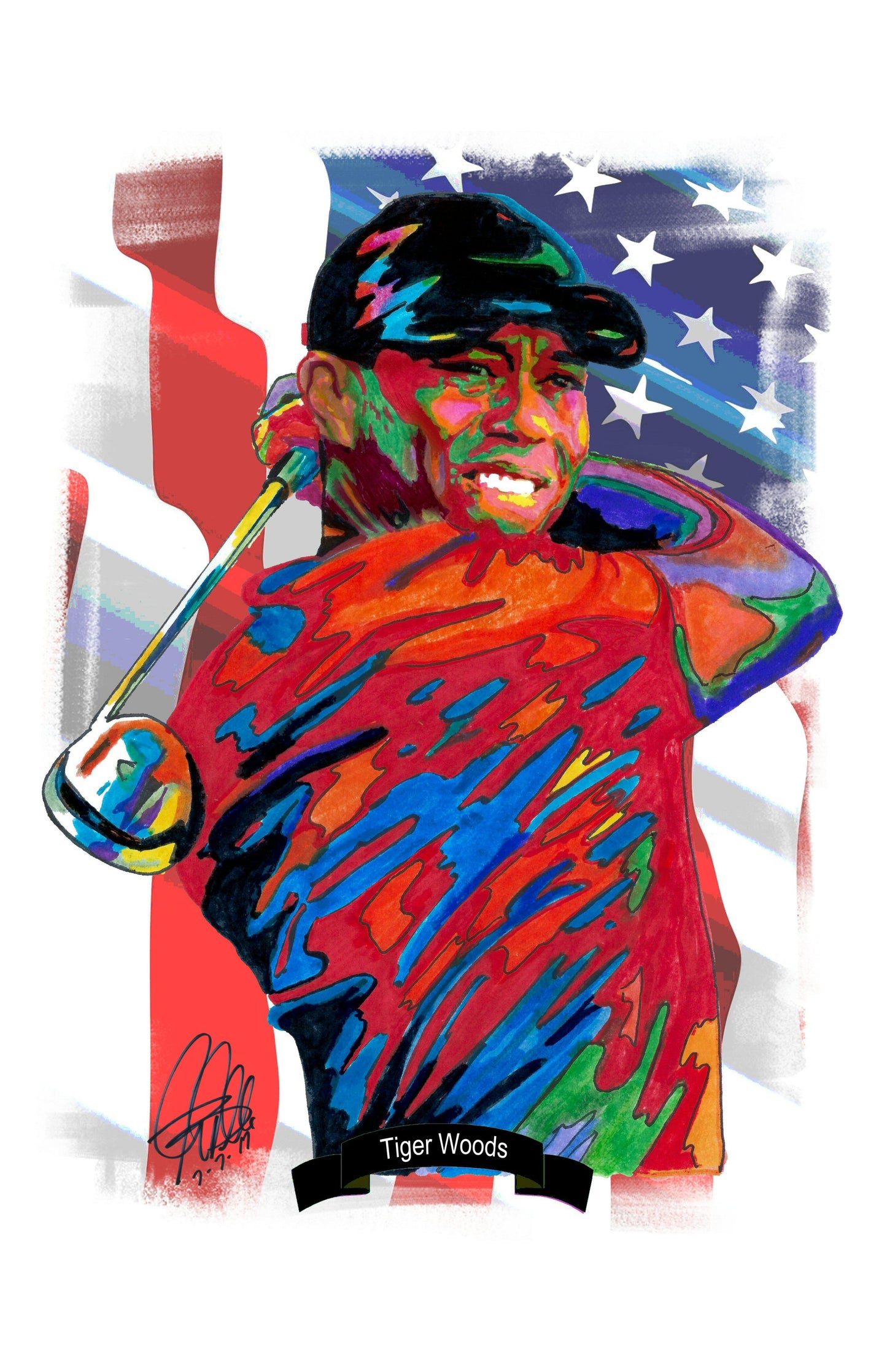 Tiger Woods Golf Poster Print Wall Art 11x17