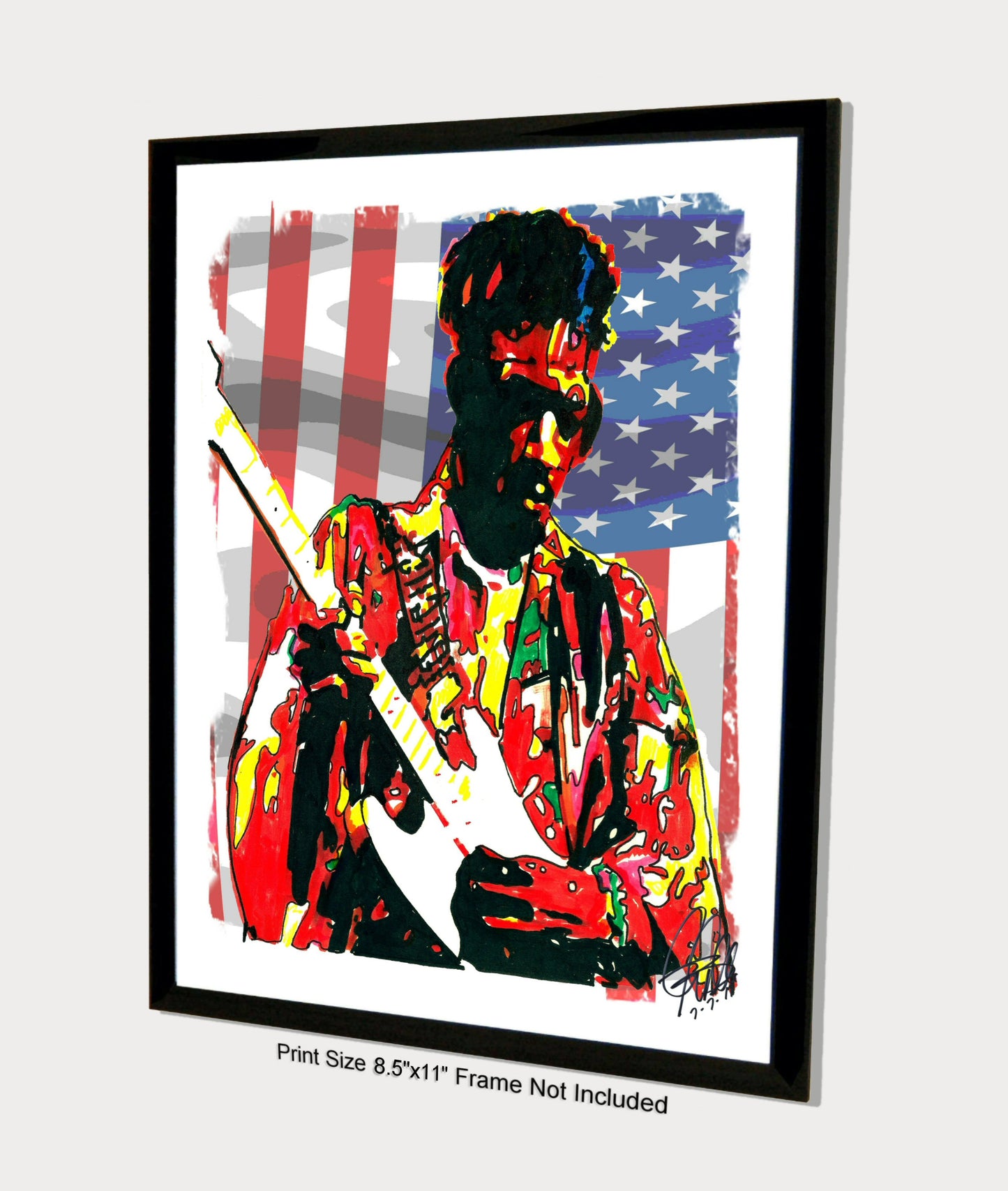 Jimi Hendrix Singer Guitar Hard Rock Music Poster Print Wall Art 8.5x11