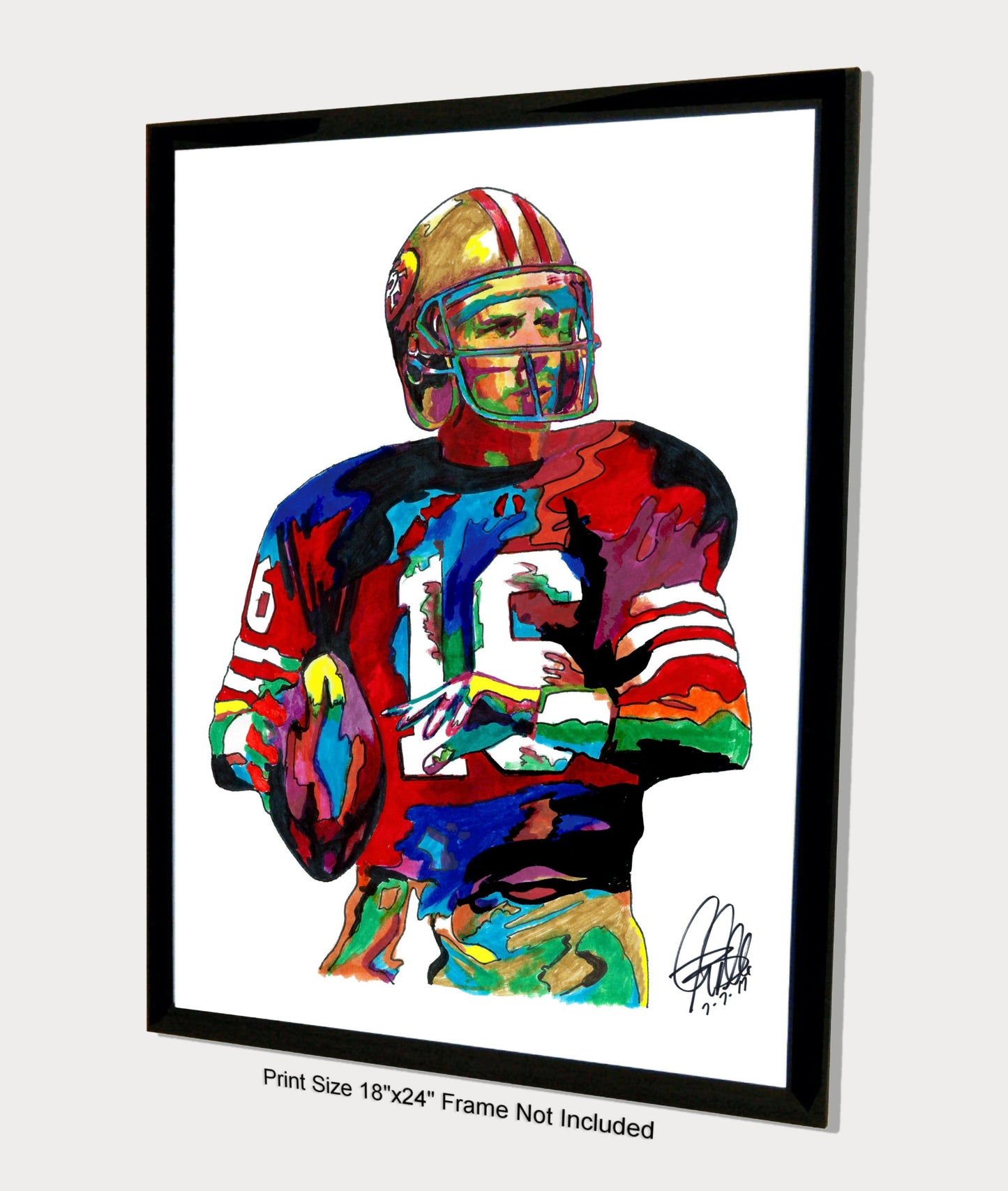 Joe Montana San Francisco 49ers QB Football Poster Print Wall Art 18x24