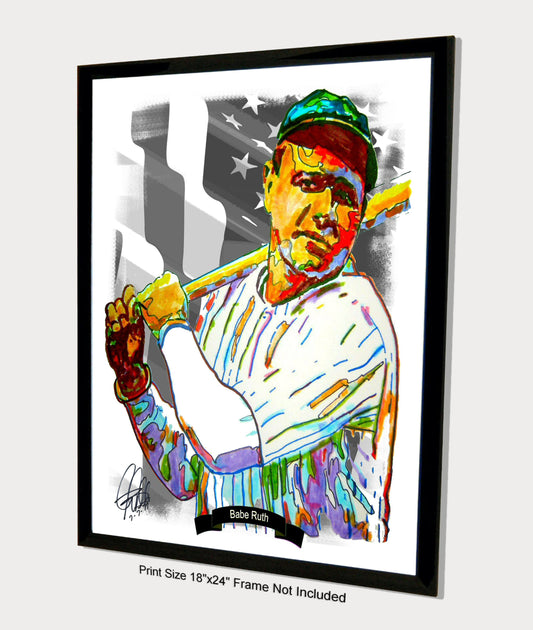 Babe Ruth New York Yankees Baseball Sports Poster Print Wall Art 18x24