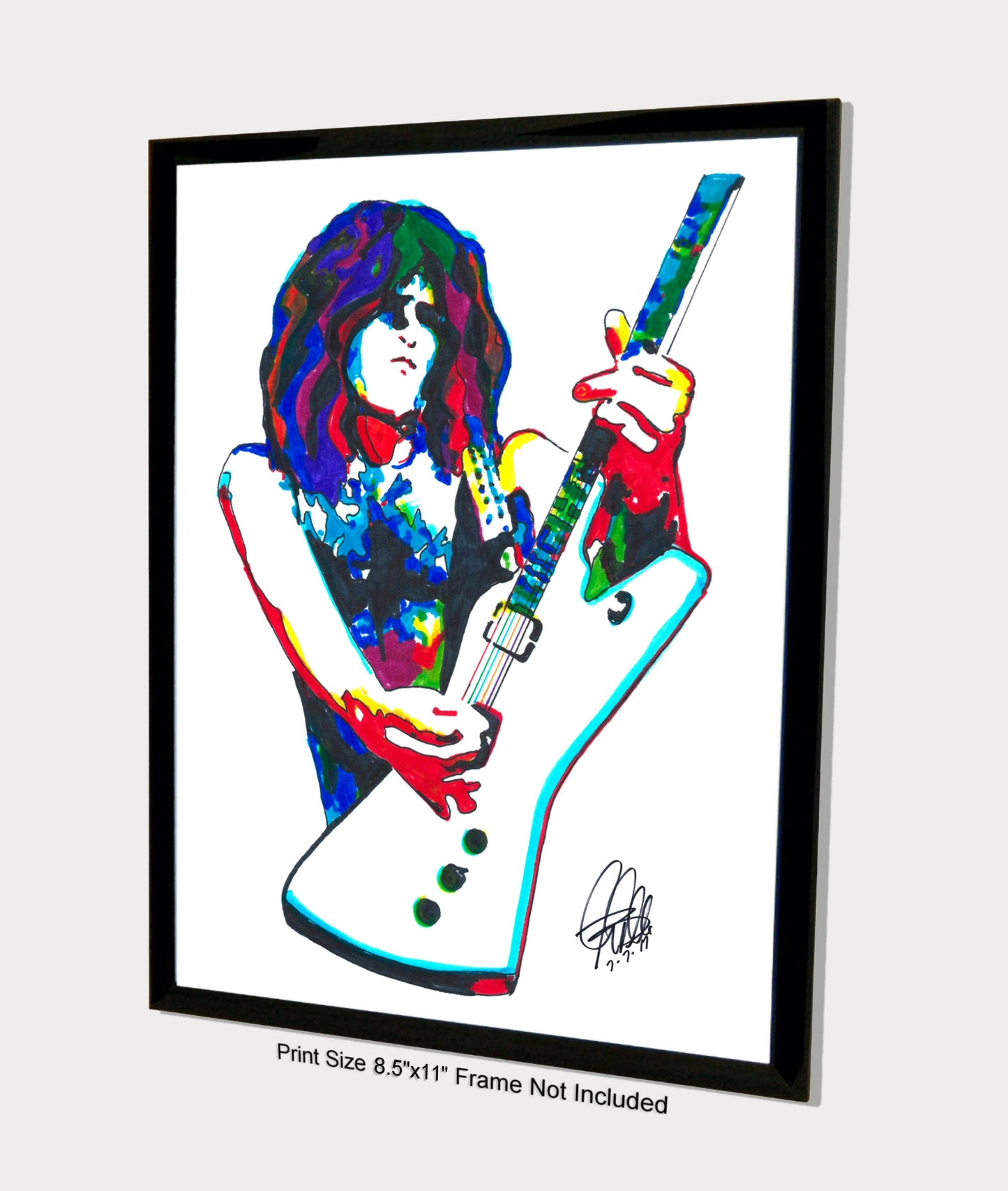 Paul Stanley Kiss Guitar Rock Music Poster Print Wall Art 8.5x11