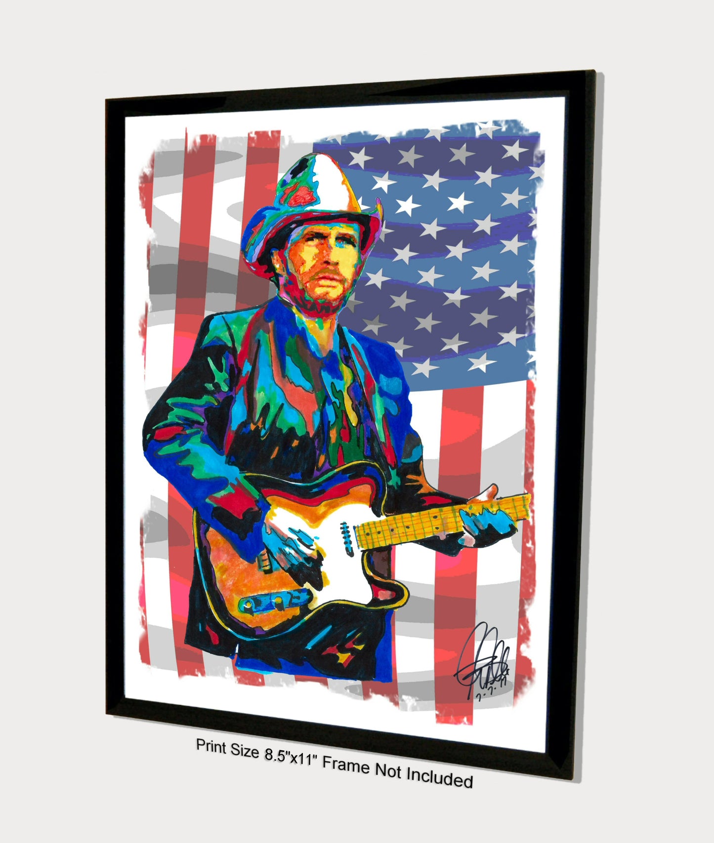 Merle Haggard Singer Guitar Country Music Poster Print Wall Art 8.5x11