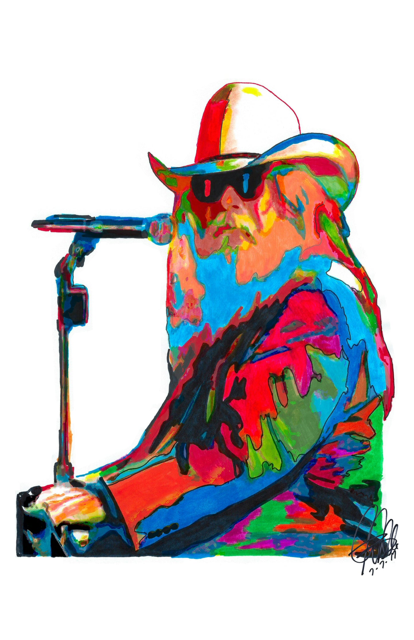 Leon Russell Southern Rock Singer Piano Music Poster Print Wall Art 11x17