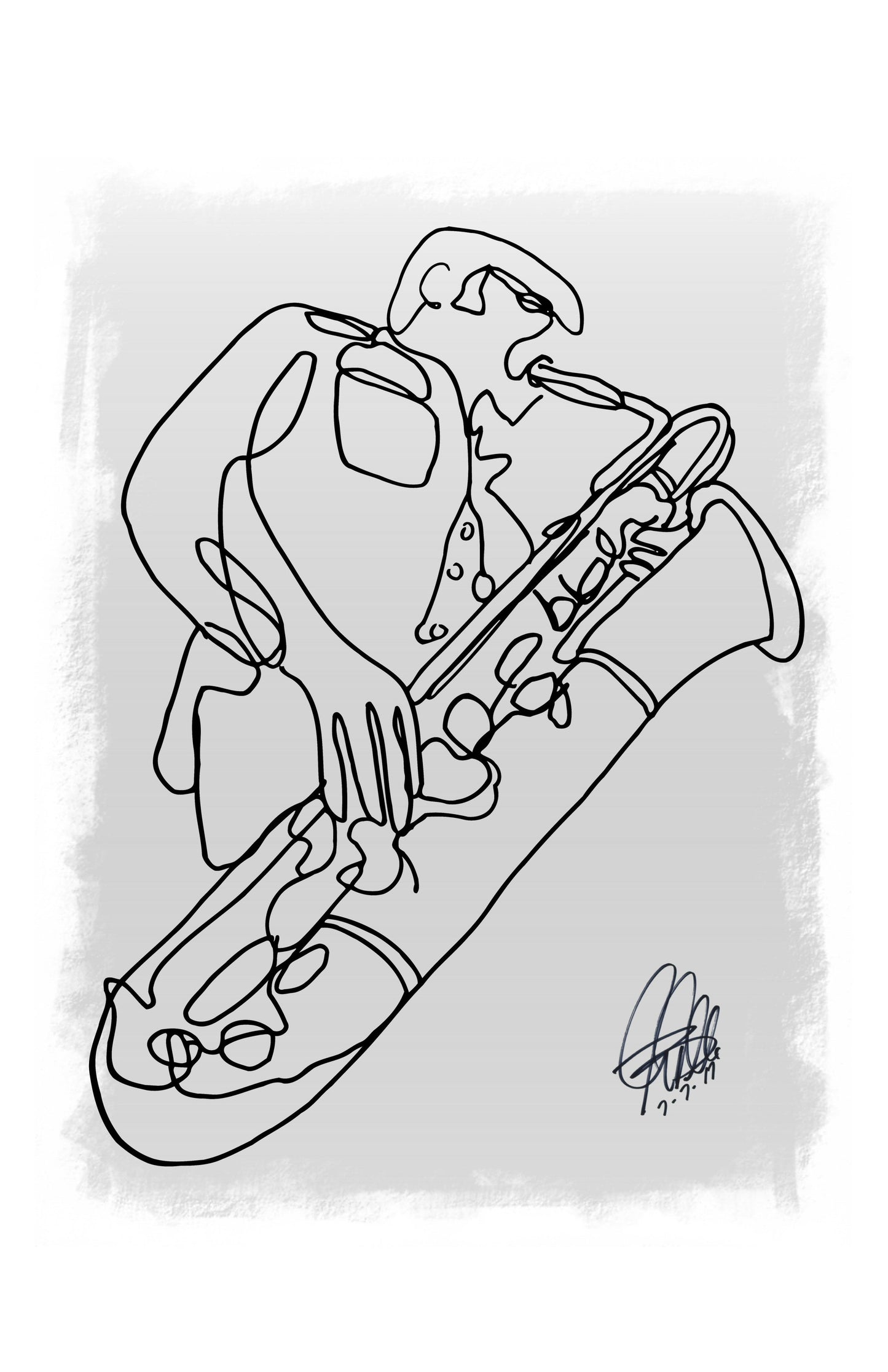 Tenor Saxophone Sax Player Music Poster Print Wall Art 11x17