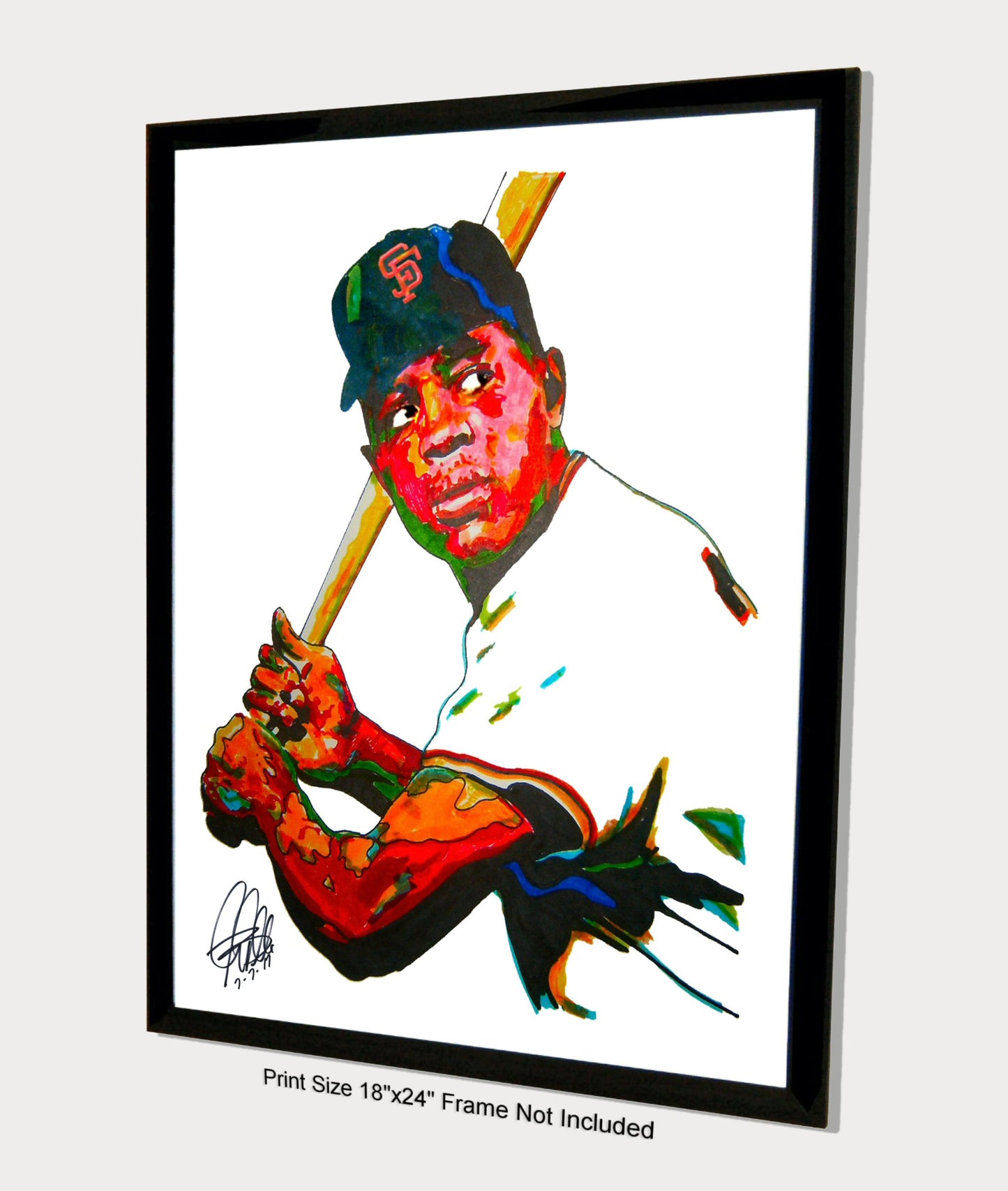 Willie Mays San Francisco Giants Sports Poster Print Wall Art 18x24