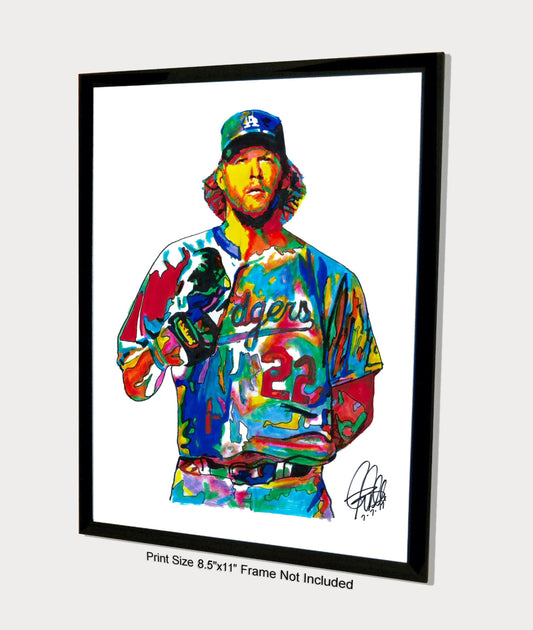 Clayton Kershaw Los Angeles Dodgers Baseball Sports Poster Print Wall Art 8.5x11