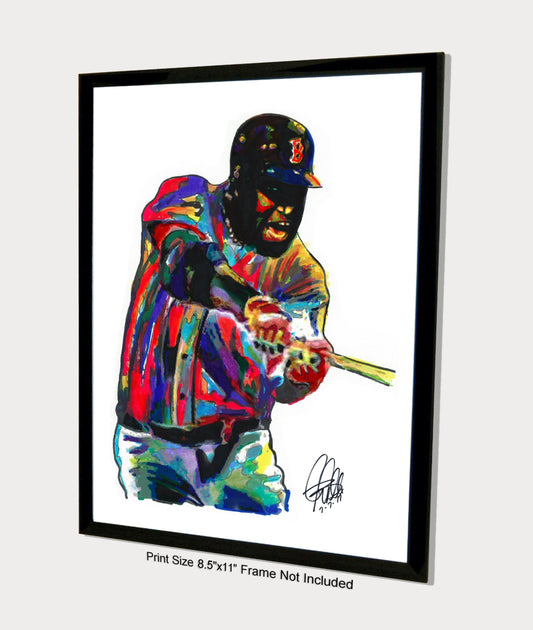 David Ortiz Big Papi Boston Red Sox Baseball Sports Poster Print Wall Art 8.5x11