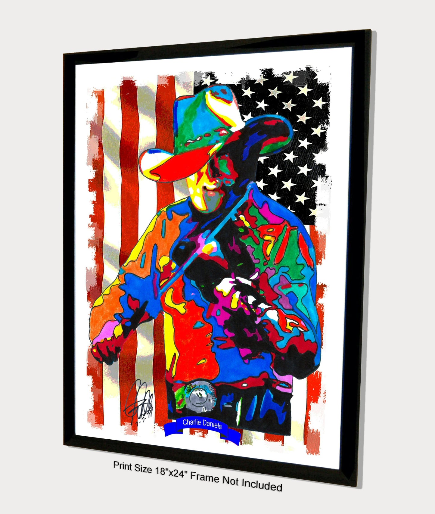 Charlie Daniels Singer Fiddle Country Rock Music Poster Print Wall Art 18x24