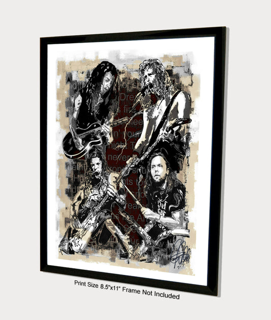 Metallica Thrash Metal Music Print Poster Wall Art 8.5x11