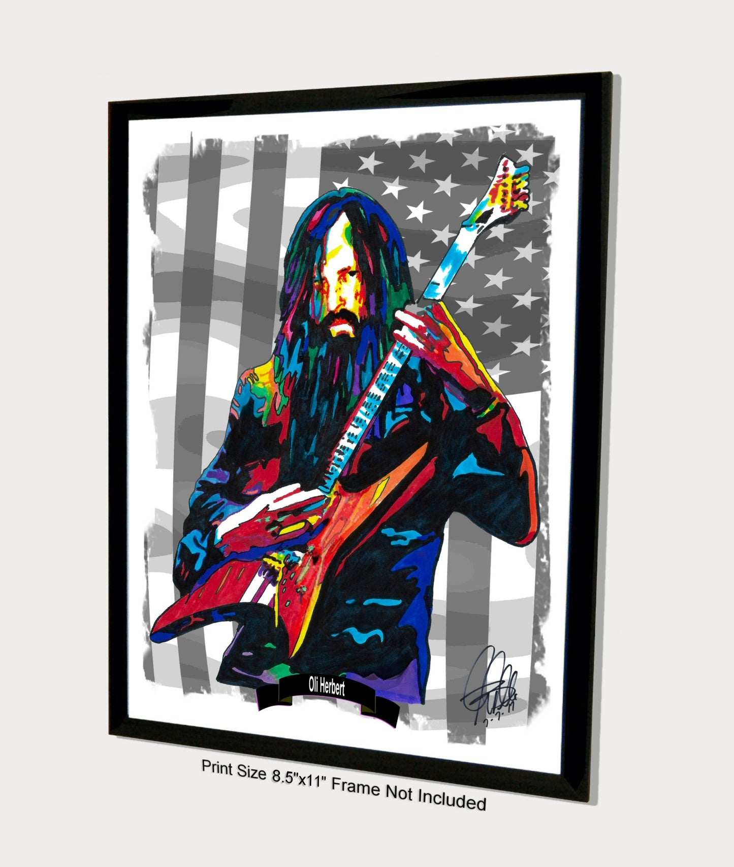 Oli Herbert All That Remains Guitar Metalcore Music Poster Print Wall Art 8.5x11