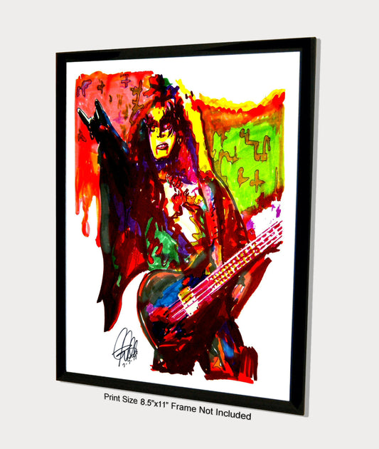 Gene Simmons Kiss Singer Bass Hard Rock Music Poster Print Wall Art 8.5x11