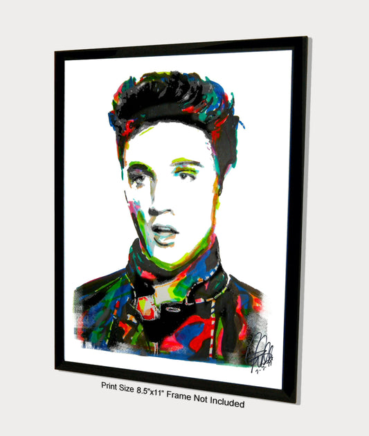 Elvis Presley Guitar Rockabilly Music Poster Print Wall Art 8.5x11