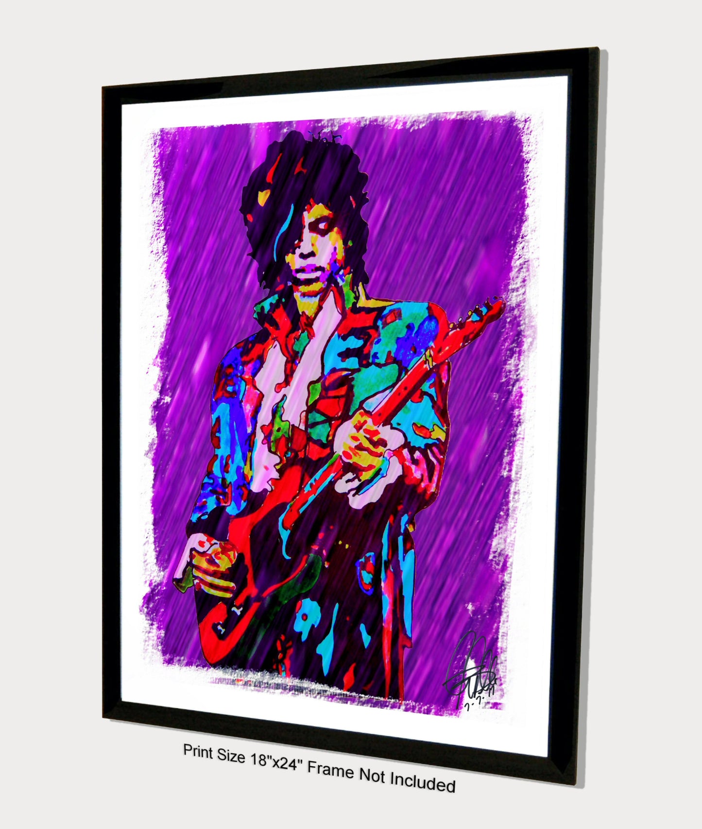 Prince Purple Rain Guitar Rock Music Poster Print Wall Art 18x24