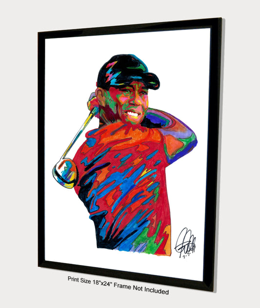 Tiger Woods Golf Sports Poster Print Wall Art 18x24