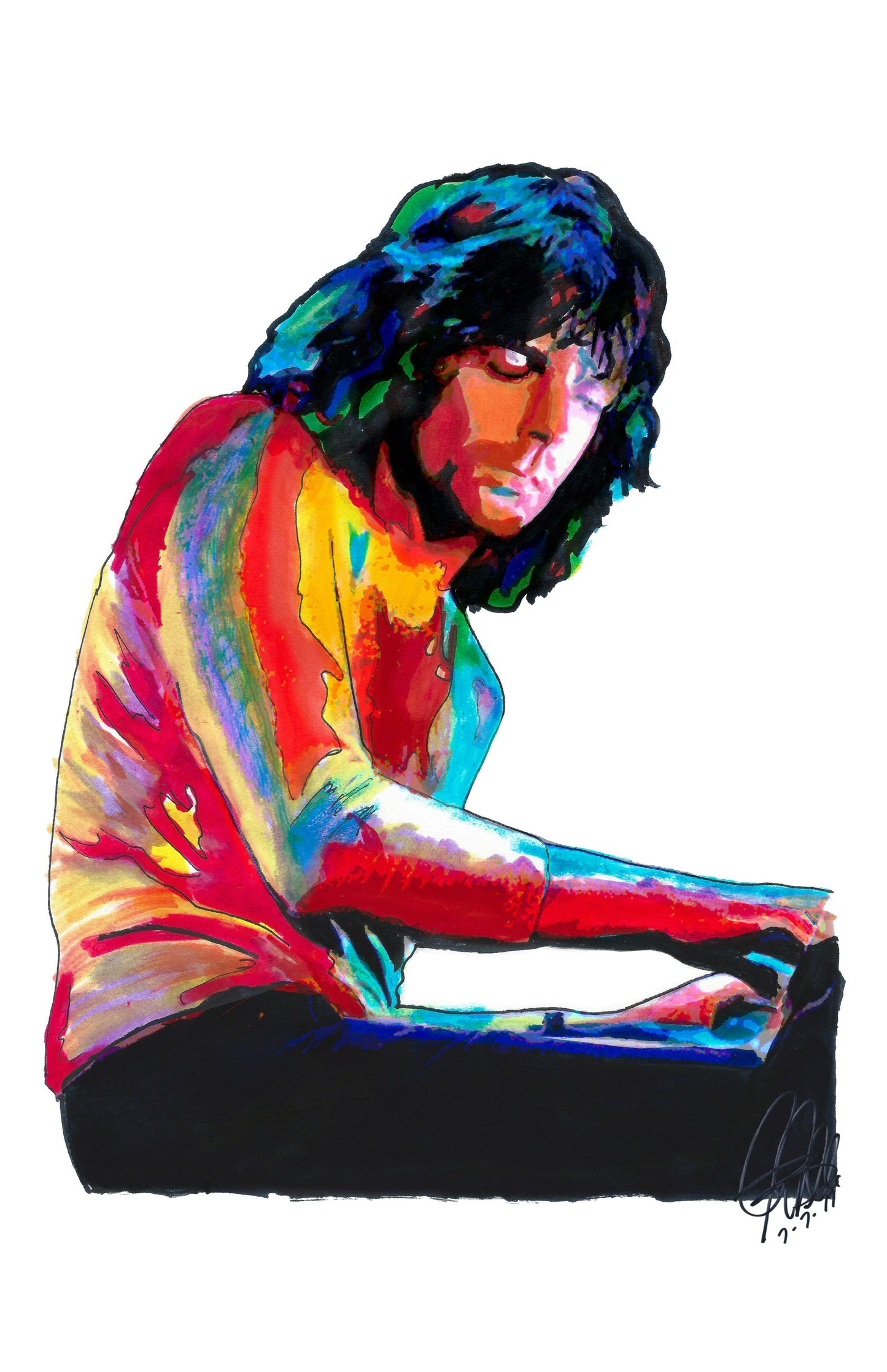 Richard Wright Pink Floyd Keyboards Rock Music Poster Print Wall Art 11x17