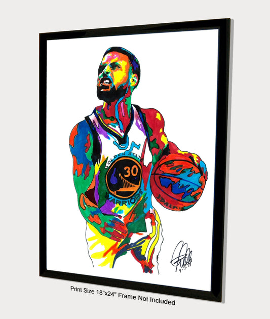 Stephen Steph Curry Golden State Warriors Basketball Poster Print 18x24