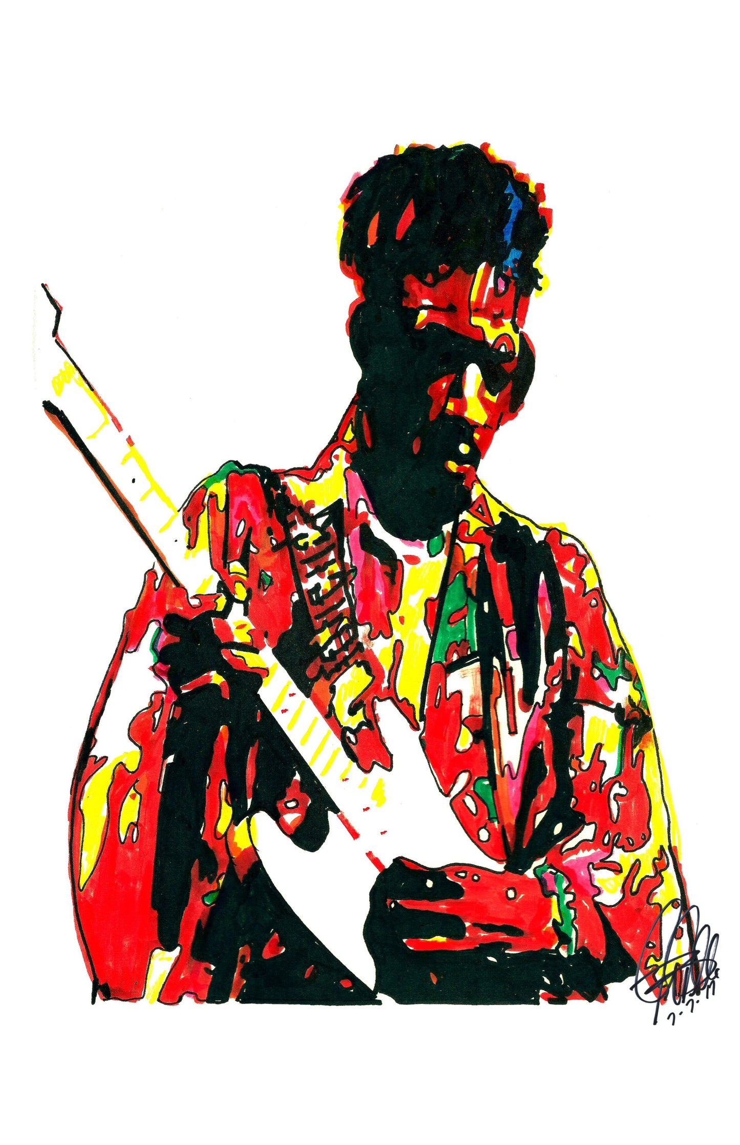 Jimi Hendrix Singer Guitar Rock Music Print Poster Wall Art 11x17