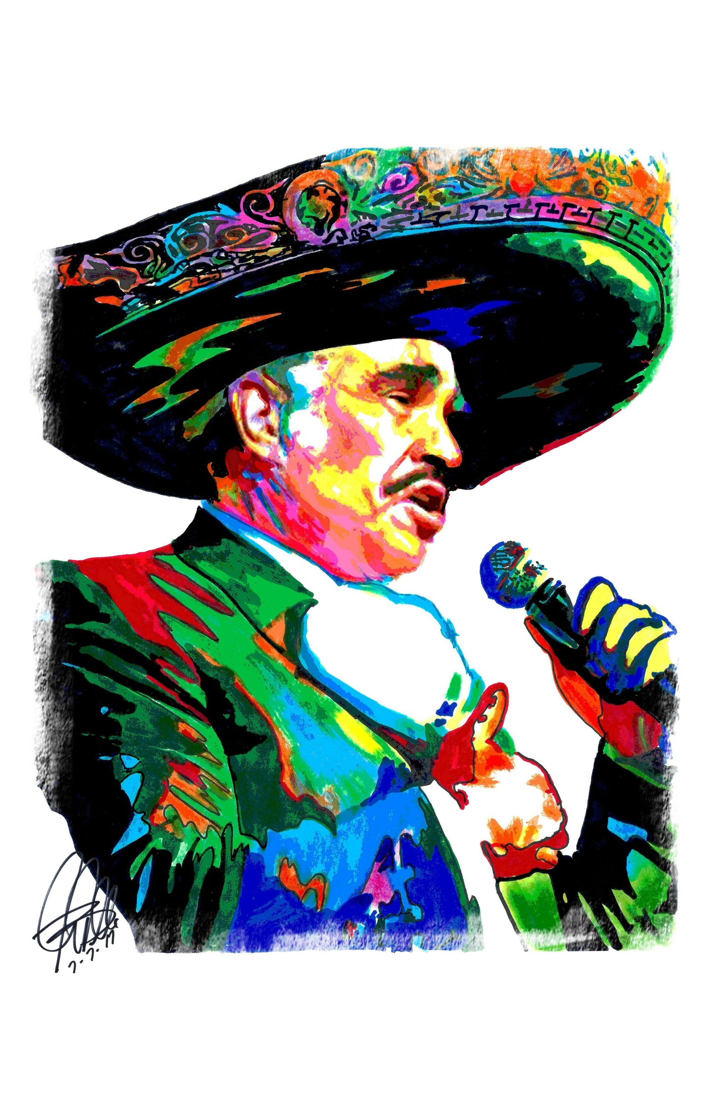 Vicente Fernandez Singer Mexican Music Print Poster Wall Art 11x17