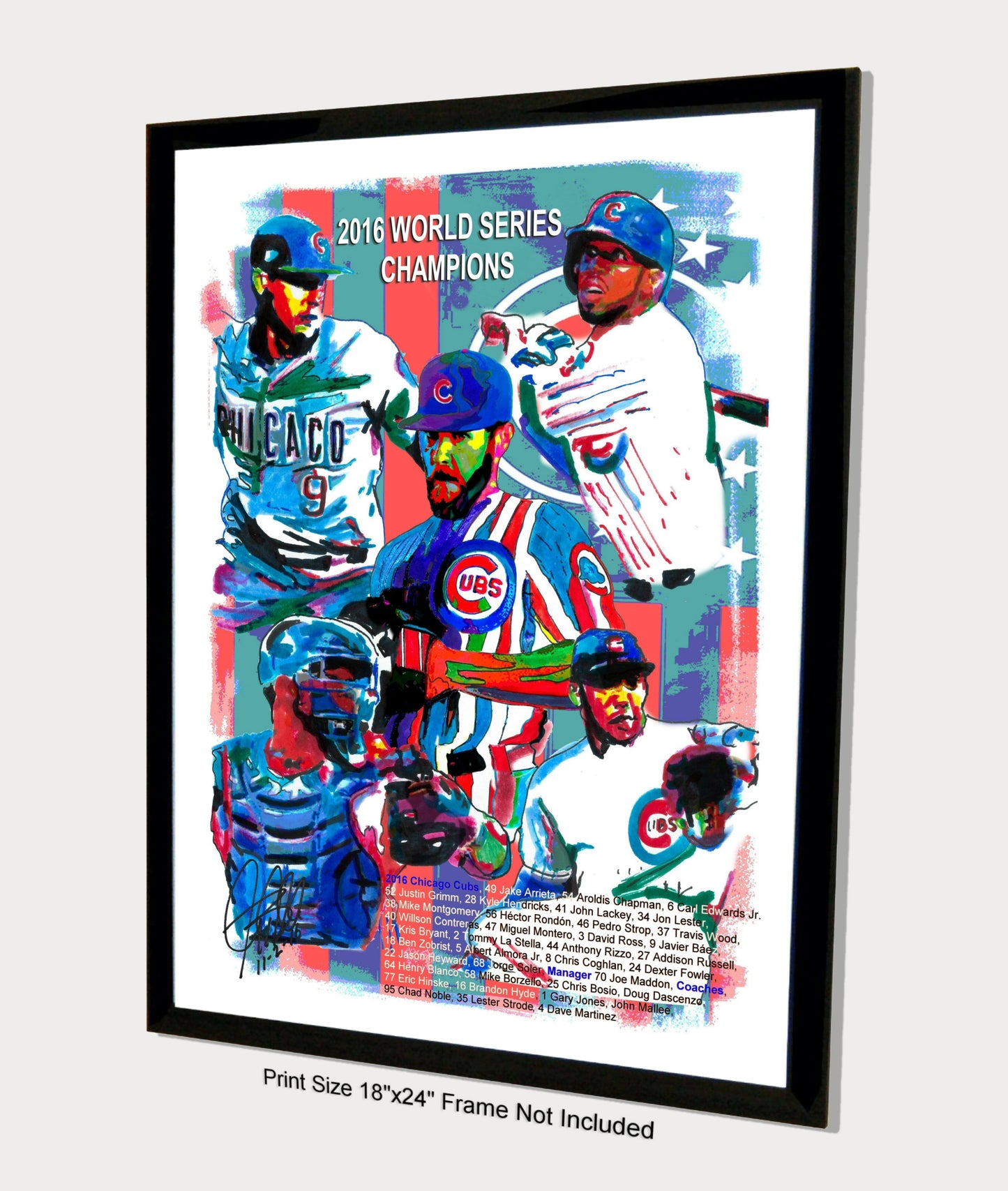 Chicago Cubs 2016 World Series Champions Baseball Poster Print Wall Art 18x24