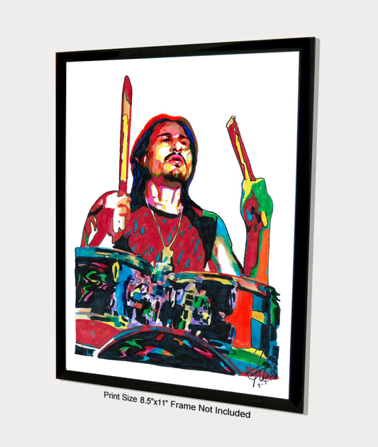 Brad Wilk Rage Against the Machine Drums Rock Music Poster Print Wall Art 8.5x11