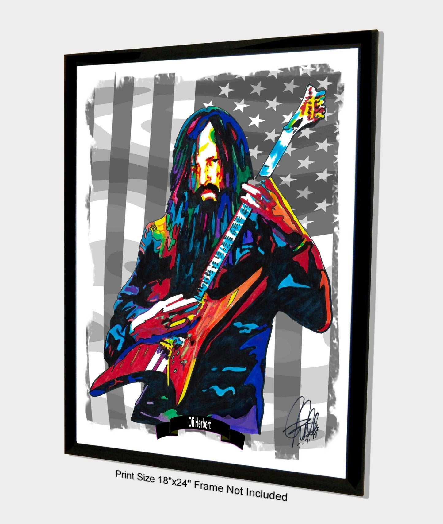 Oli Herbert All That Remains Guitar Metalcore Music Poster Print Wall Art 18x24