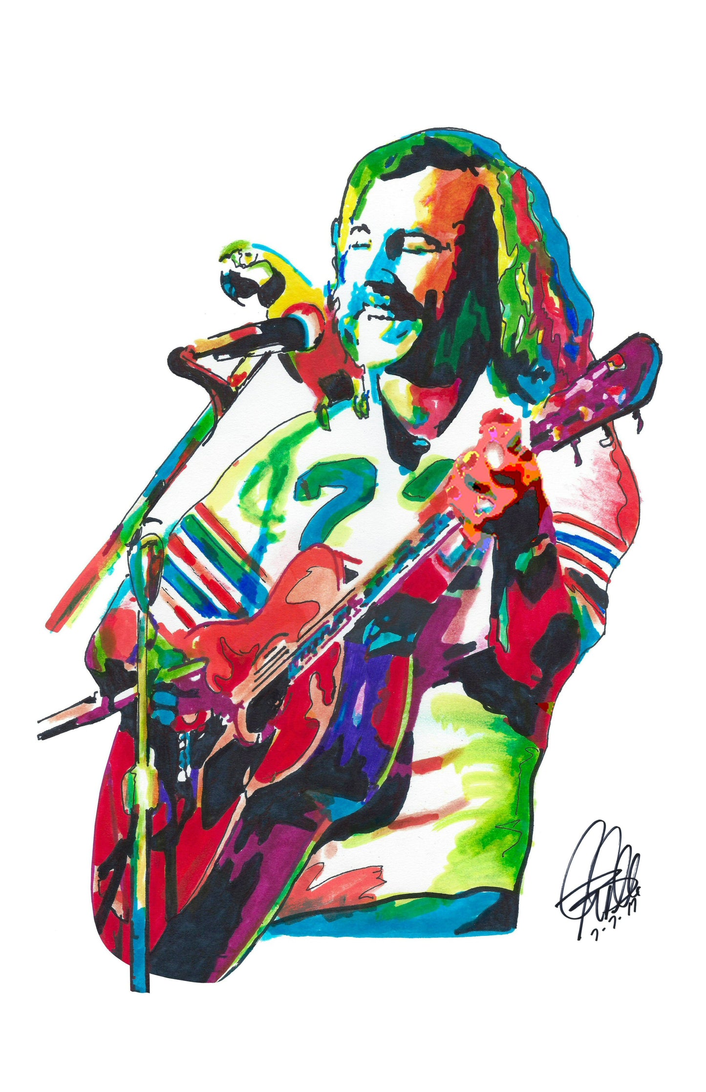 Jimmy Buffett Singer Guitar Rock Folk Music Poster Print Wall Art 11x17