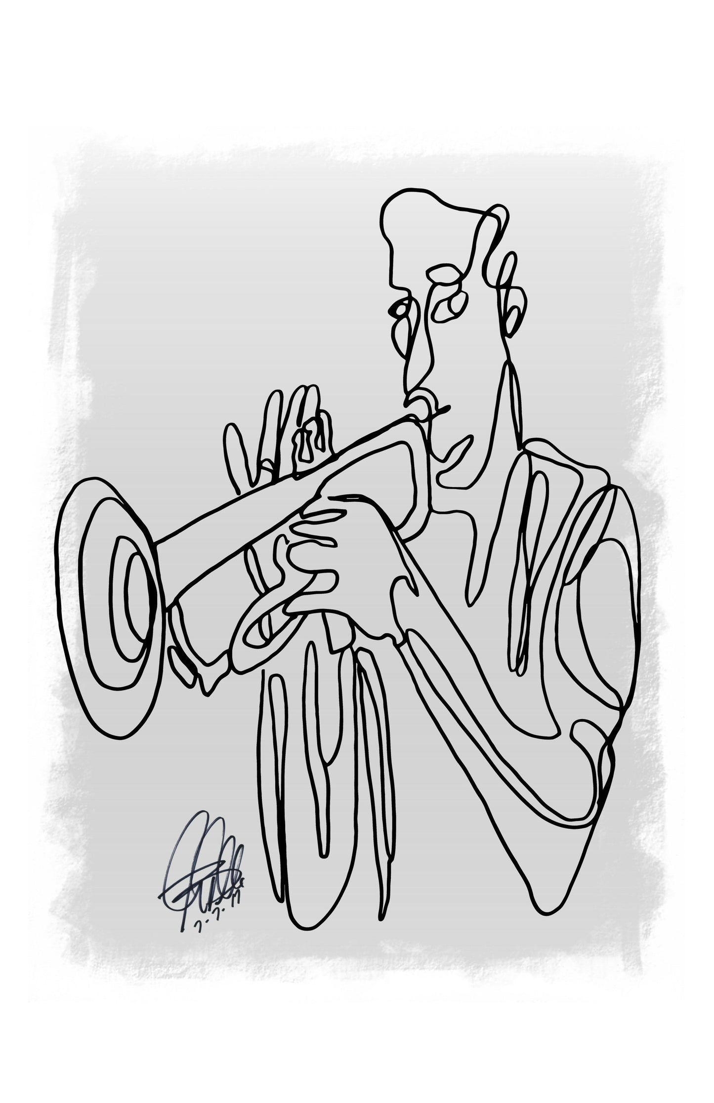 Trumpet Player Jazz Music Poster Print Wall Art 11x17