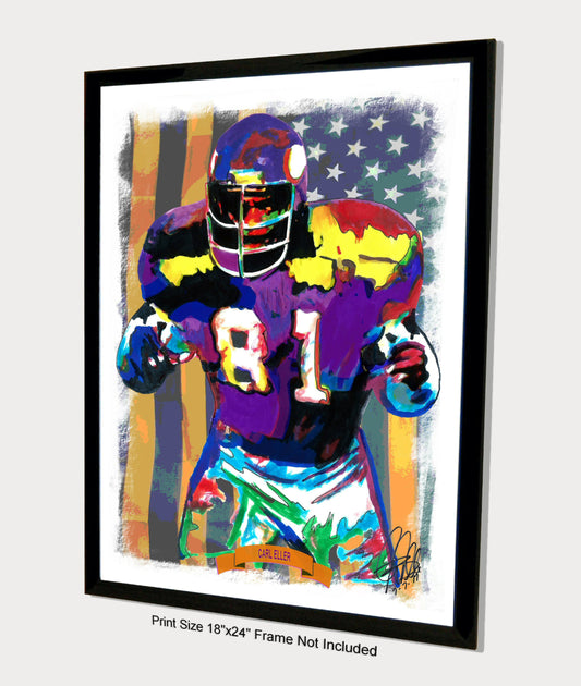 Carl Eller Minnesota Vikings Football Print Poster Wall Art 18x24