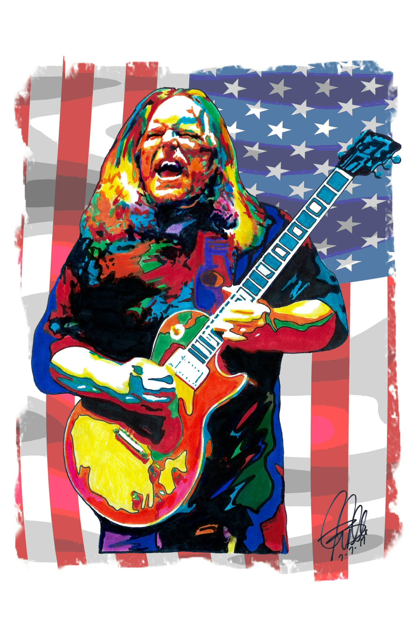 Warren Haynes Allman Brothers Guitar Rock Music Poster Print Wall Art 11x17