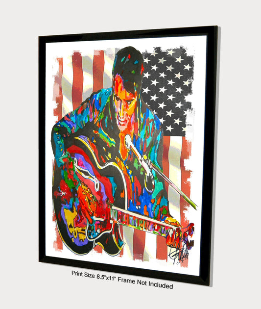 Elvis Presley Singer Guitar Rockabilly Music Poster Print Wall Art 8.5x11