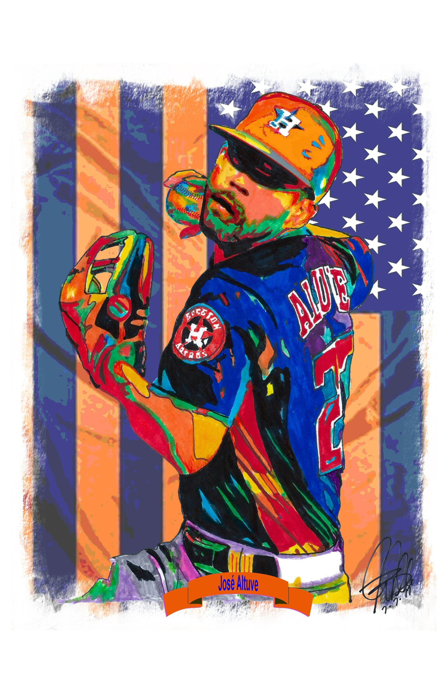 Jose Altuve Houston Astros Baseball Sports Poster Print Wall Art 11x17