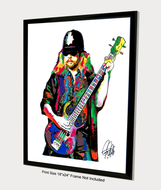 Leon Wilkeson Lynyrd Skynyrd Rock Music Poster Print Wall Art 18x24