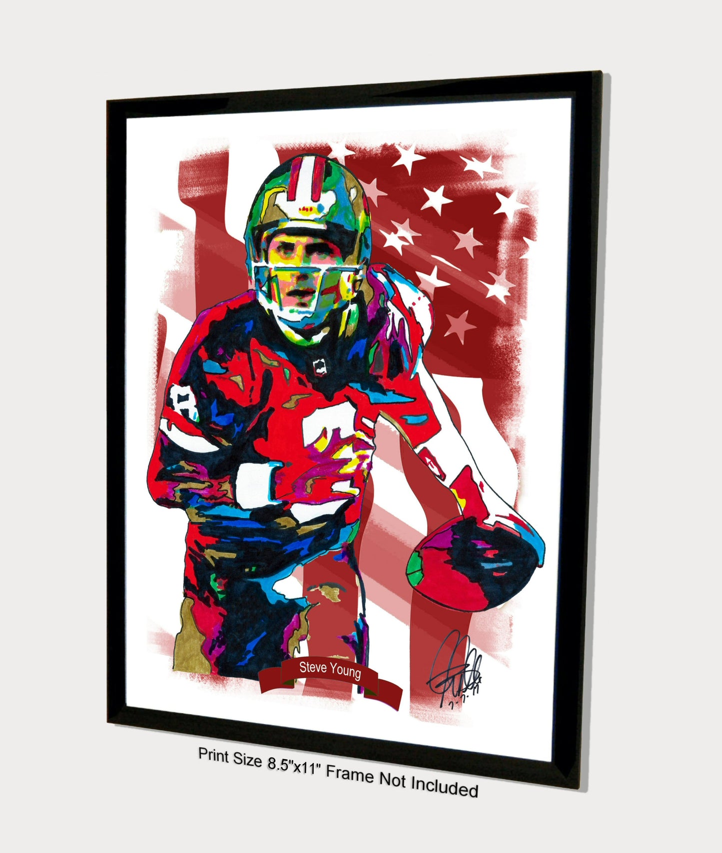 Steve Young San Francisco 49ers Football Sports Poster Print Wall Art 8.5x11